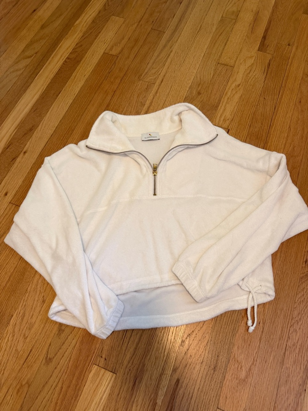 White Gil Rodriguez Quarter-Zip Cozy Terry Pullover